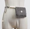 Estilo punk strass ferro corrente cinto pequena bolsa estilo coreano ins internet celebridade côncavo forma pequena cintura bolsa feminina cinto decoração