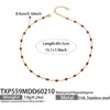 Elegante Pulsera Cadena Clavícula Multicolor Esmalte Glaseado Goteo Lujo Ligero Acero Inoxidable Chapado en Oro Real de 18K Joyería Estilo Ins para Vacaciones