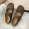 Zapatos Planos de Piel de Ante de Vaca para Mujer, Modelo 2026 Otoño, Nuevos, con Velcro, sin Cordones, Punta Redonda, para Uso en Exteriores
