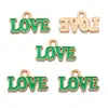 Acessórios para Joias de Liga DIY Letras Inglesas Amor Placa de Gotejamento de Óleo Pulseira Chaveiro Pingente de Colar W503