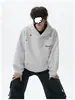 Sudadera con capucha bordada de estrella peso pesado americana para hombre, otoño, manga larga, diseño alto, ropa urbana, sudadera deportiva versátil