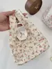 54171 Linda Bolsa de Lona Floral de Mano Bolsita para el Trabajo Bolso Pequeño Bolsa de Verano para Mujer Bolso de Muñeca Estilo Coreano