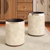 Nueva Sala de Té de Estilo Chino, Casa de Té, Cubo de Basura Redondo de Cuero, Uso en Habitación de Hotel, Sala de Estar Retro de Estilo Chino, Alto Valor Estético