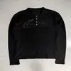 Suéter de Punto Retro de Moda Callejera con Cuello Semiabierto y Diseño de Botones, Top Casual Unisex Holgado Elegante