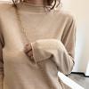 Otoño 2 023 Nueva Camisa de Punto de Cuello Semi Alto Prenda Exterior Holgada y Fina Suéter de Mujer Camisa de Base Interior Superior