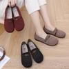 Zapatos de tela nuevos de estilo primaveral del viejo Pekín para mujer, Mocasines casuales transpirables de punto volador, Zapatos cómodos sin cordones para madres de mediana edad y mayores