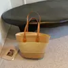 Bolsa de palha feminina bolsa de verão bolsa de praia bolsa grande capacidade bolsa de ombro trançada bolsa de palha de vime bolsa balde moderna