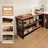 Cozinha rack multifuncional armário chão mesa de corte bancada multicamadas armário de armazenamento para micro-ondas armário lateral estreito