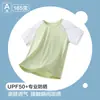 Camisa de verano fina de manga corta de secado rápido para niñas, protección UV 50+ para niños, camiseta para niños, manga corta para niñas con sensación fresca para exteriores