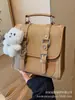 Mochila Retrô para Mulheres, Grande Capacidade, Casual e Versátil, Mochila Escolar para Estudantes, Textura Simples, Mochila de Viagem de Aparência Sofisticada