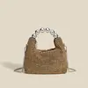 Bolso de Mano Brillante con Pedrería y Perlas Estilo 2026 con Cadena y Bolso de Noche Adornado con Pedrería, Bolso Cruzado de Hombro Único para Mujer con Pedrería