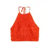 Ropa Europea y Americana Transfronteriza para Mujer Za Aliexpress Venta Caliente Estilo Chica Hot Europea y Americana Top Halter Sexy sin Espalda