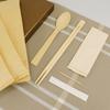 Palillos Desechables Cuchara de Bambú Cubiertos para Llevar Bolsa Juego de Cuchillo, Tenedor y Cuchara de Bambú