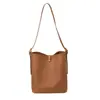 Bolso de Mano de Gran Capacidad Estilo Coreano, Bolso Cubo Versátil para Mujer, Bolso de Hombro Cruzado de Cuero Suave con Textura Retro, Bolso de Mano Casual