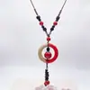 Colar de contas de cerâmica colorida Moda Retro Novo Estilo Chinês Personalidade Colar Longo Camada Dupla Colar Colar Avançado Atacado