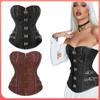 Corsé Amazon Gótico Europeo y Americano Retro Steampunk Heavy Metal Cuero Decorado Corsé