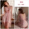 Pijama Sexy para Mujer de Verano y Primavera Seda de Hielo Malla Fina Red de Encaje Viento Rojo Neto Viento de Deseo Puro Camisola Vestido de Noche