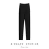 Leggings 100% cachemira pura para mujer, pantalones de felpa adelgazantes de cintura alta, nuevos pantalones moldeadores de color liso versátiles para otoño e invierno