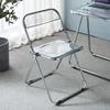 Silla Plegable para Oficina, Capacitación y Reuniones, con Estructura de Tubo de Acero y Asiento de Acrílico, Adecuada para Múltiples Escenarios, Silla de Comedor