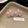 Aretes de Flor de Circonia de Colores Estilo Coreano con un Toque de Lujo, Frescos y Elegantes, Aretes de Diseño Versátil y Único para Mujeres