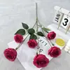 Nova rosa artificial requintada de 6 cabeças para casamento, estúdio de fotografia, decoração de hotel, arranjo floral, flor artificial para mesa de cabeceira do quarto