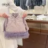 NingliPurple Mist Tang! Vestido Princesa Qipao para Meninas 2025 Novo Estilo Vestido de Aniversário Vestido Hanfu para Crianças Pequenas Estilo Nacional