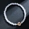 Pulsera Elástica para Mujer Nueva Moda Elegante de Primavera con Perlas de Imitación y Zirconia con Letras