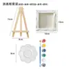 Set de Mini Caballete y Lienzo para Óleo 10*10 para Niños, Marco Pequeño para Pintar DIY Grafiti con Pinturas, Caballete, Pincel y Set de Lienzo Pequeño