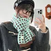 Bufanda Cuadros Galleta Waffle Diseño Original para Mujer Otoño e Invierno Nuevo Estilo Coreano Bufanda Cálida Imitación Cachemira