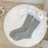 Calcetines delgados de verano para mujer, transpirables y absorbentes del sudor, calcetines grises miu para mujer, calcetines estilo universitario sin costuras con rizo
