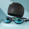 Gafas de Natación para Adultos Marco Grande HD Impermeables Antivaho Miopía Protección Ocular para Buceo Gafas de Natación Equipo Profesional Gorro de Natación Transfronterizo