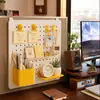 Panel de clavijas de escritorio tipo pantalla, estante colgante para escritorio de oficina, partición de accesorios sin taladro, estante de almacenamiento y organización para estación de trabajo