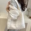 Bolsa de Lona com Renda de Flor Estilo Coreano Fresco Feminina Grande Capacidade Bolsa de Ombro Tote Fada Gentil Bolsa de Braço para o Trabalho