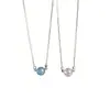 Collar de Plata de Ley S925 con Aguamarina y Cristal Rosa Estilo Coreano Simple Minimalista Moda Versátil Diseño de Nicho Cadena para Clavícula