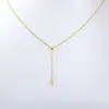 Acessórios DIY prata de lei S925 ouro K com palavra Y flash corrente O corrente de ajuste de contas únicas suporte vazio pingente de colar de pérolas crianças