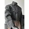 Jaqueta de Couro Workwear Retrô Americana para Homens, Jaqueta de Voo Cleanfit de Primavera, Jaqueta Baseball Cool com Gola Alta, Marca Tendência