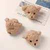 Cabeza de oso de peluche de dibujos animados linda, oso de peluche 3D, accesorio para la cabeza DIY, broche, llavero para bolso, accesorio de ropa