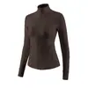 Conjunto esportivo roupa de yoga com gola alta, jaqueta de manga longa com zíper, calça shark de cintura alta, roupa respirável de secagem rápida para corrida, fitness, treinamento