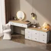 2026 Nuevo Modelo Tocador de Madera Maciza Cómoda de Fin de Cama para Dormitorio Tocador de Maquillaje Integrado Tocador de Maquillaje Pequeño para Apartamento Estilo Francés