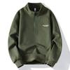 Nueva Sudadera para Hombre de Primavera y Otoño, Corte Holgado, Cuello Medio Alto, Sudadera con Media Cremallera, Top Casual, Marca de Moda, Chaqueta Versátil de Manga Larga