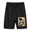 Calça larga japonesa transfronteiriça corte anime pupila vermelha Akame ga KILL shorts masculinos calça de praia
