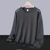 Sudadera gruesa de otoño e invierno para hombre, top informal de cuello redondo, chaqueta holgada, camiseta básica versátil, de manga larga y cálida