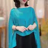 Nuevo Chal de Punto Estilo Hada para Verano, Abrigo Transpirable de Color Sólido, Chal de Moda para Vacaciones, Bufanda Decorativa de Seda para Mujeres
