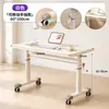 Mesa de Computador Móvel, Mesa de Cabeceira Personalizada para Quarto, Mesa Simples de Estudo para Casa de Estudante, Mesa de Escritório Ajustável com Manivela