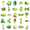 50 Hojas Pegatinas Ins Verde Lima Fruta Verde Lima Fresca Realista Comida Impermeables Decorativas para Cuaderno