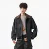 Chaqueta de Algodón Puro para Hombre Otoño Nueva Llegada Lavada Casual Tacto de Alta Gama Estilo Coreano para Hombre Top Chaqueta de Mezclilla Retro para Hombre