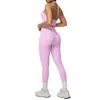 Nuevo Estilo de Cuello Halter Espalda Hermosa Conjunto de Sujetador Deportivo Nube Ajustado Cintura Alta Levanta Glúteos Ropa de Yoga Secado Rápido Ropa para Correr y Fitness