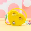Moda Pêssego Coração Caverna Bolsa Pequena Amor Crossbody Bolsa de Armazenamento Portátil Bolsa de Moedas de Silicone Cosmético