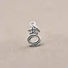 Yiluya S925 plata lisa vintage retro geométrico tridimensional amuleto de la suerte colgante para pulsera DIY accesorios de joyería venta al por mayor
