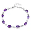 Pulsera de Amatista Imitación para Mujer Chapada en Cobre y Plata de Venta Caliente Collar de Marca Coreana Europea y Americana Primera Joyería
